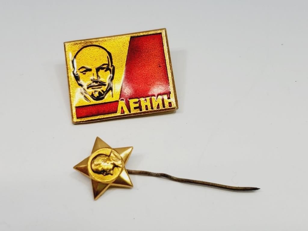 Vintage Soviet Pin Lot Lenin and Star