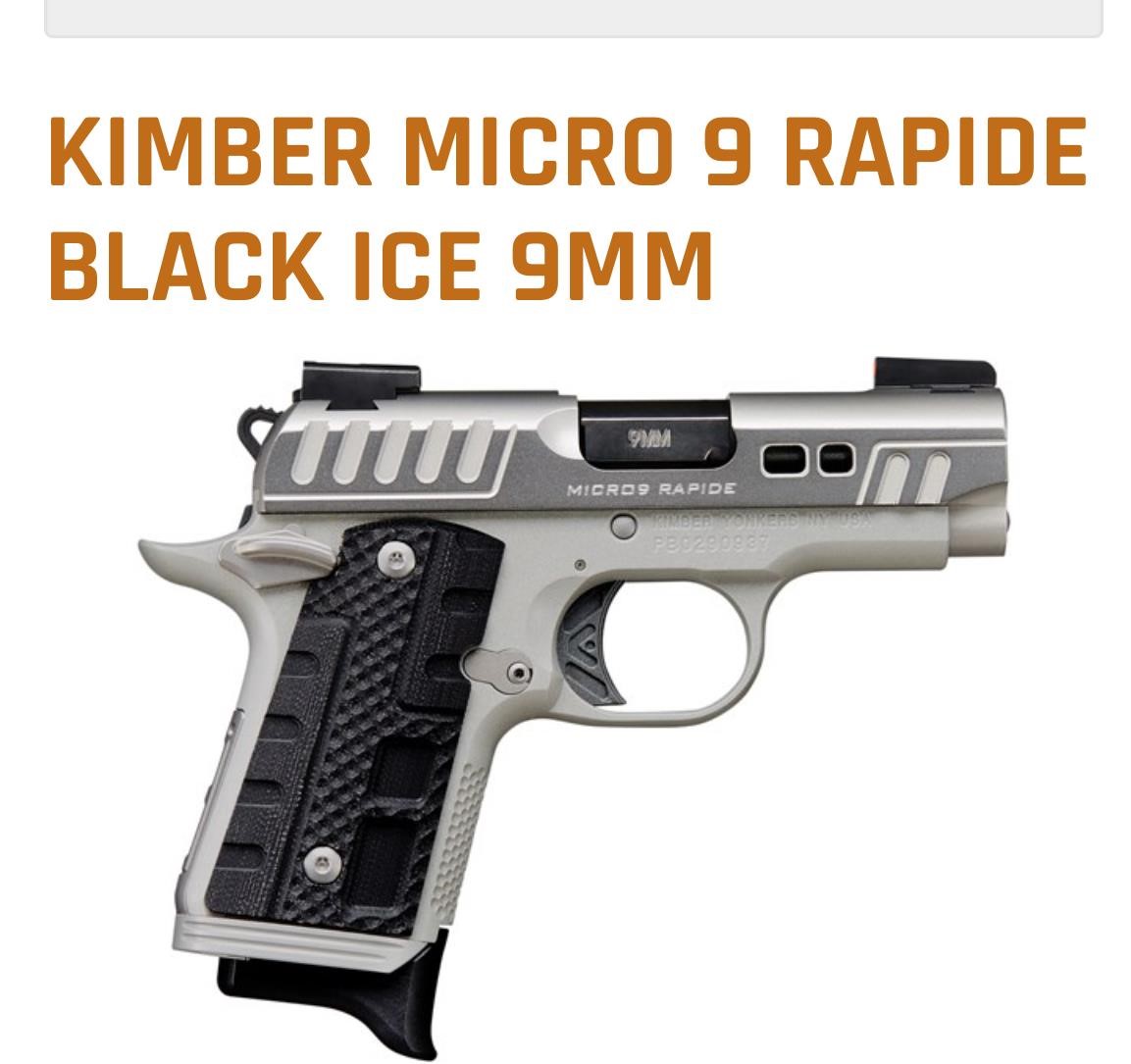 Kimber Micro 9 Rapide 9MM MSRP $1,060.00