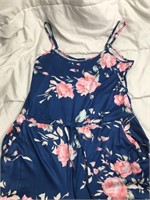 Women’s Blue and Floral Jumpsuit