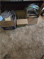 Three large boxes of Linens