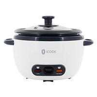 ICOOK White Rice Cooker 1L Grains,Oatmeal,Cereals