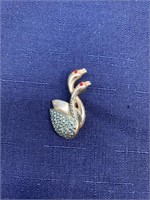 Vintage swan brooch small