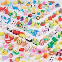 KIZCITY 130 Pack Animal Erasers for Kids   Desk Pe