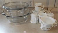Various Corelle dishes, Anchor Hocking measuring