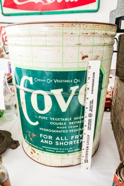 Covo Vegetable Oil Tin (Missing Lid) - 12" x 16" T