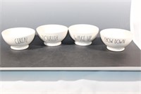 Four Rae Dunn Artisan Collection Bowls