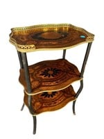 FRENCH INLAID 3 TIER STAND