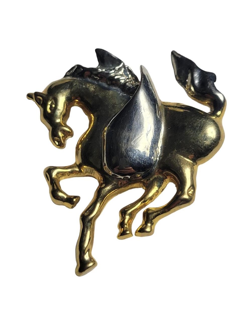 Vintage Pegasus Gold and Silver Toned Pin