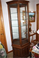 Tall Hexagon Curio Cabinet with 5 Glass Shelves