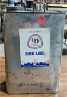 RHEO-LUBE EMPTY TIN OIL CAN
