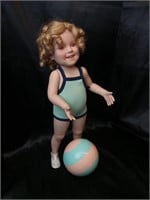 Vintage Porcelain Shirley Temple with Beach ball