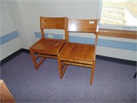 (2) Wooden Chairs from Room #409