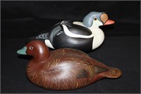 Pair of Eider Wildfowler Decoys "Hand Painted