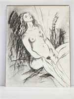 NUDE CHARCOAL SKETCH - 22" X 28" - IN PLASTIC WRAP