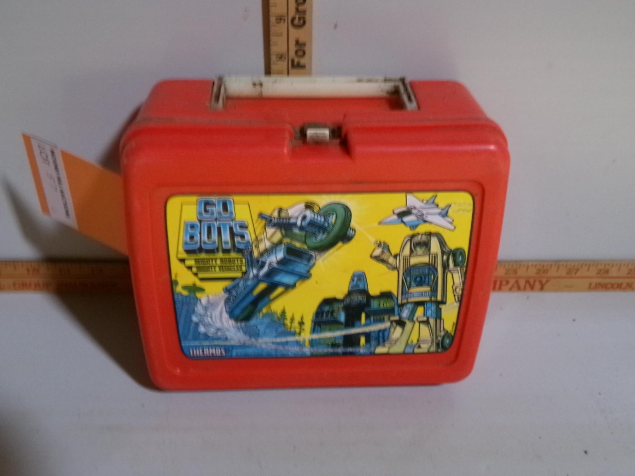Plastic Go Bots Lunch Box Thermos Cracked