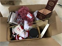 Christmas items, musical Santas & cedar lined