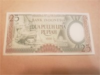 Indonesia 25 Rupiah 1958 Mehilba RJ 4 REPLACEMENT