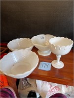 milk glass art glass lot