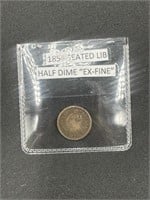 1854-Seated Liberty Half Dime Ex-Fine