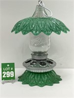 Homemade Glass Bird Feeder made with Vintage