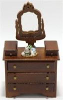 Vintage Diana Real Wood Miniature Dresser with
