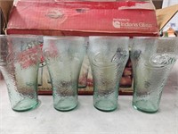 8 Vintage Coca Cola 16 oz Glasses in Box