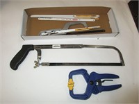 Irwin clamp & Pair of hacksaws with blades