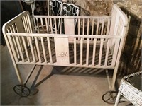 Antique Metal Doll Crib