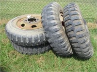 761) Four 6-hole military tires 9.00-20
