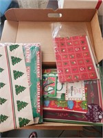 Christmas lot lights, gift boxes, angel topper