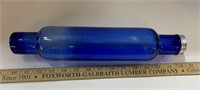 Blue Glass 14" Rolling Pin with Screw on End