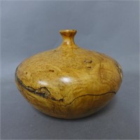 Hand Carved Burled Maple Wood Vase