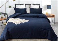 Wellboo Dark Blue Comforter Sets Twin Size