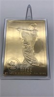 Johnny Mize 22kt Gold Baseball Card Danbury Mint