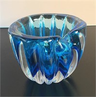 BLUE ART GLASS BOWL