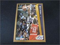 1992-93 FLEER KARL MALONE AUTOGRAPH COA