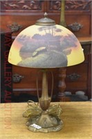 Reverse Painted Table Light: