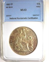 1892-TF Sol NNC MS63 Peru