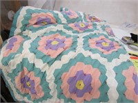 Tied Quilt Homemade Pastel Colors