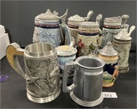 10 German, Avon Steins, Heavy Pewter Mug.