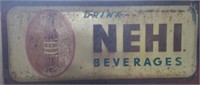 Large vintage metal nehi beverages sign