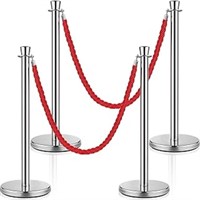 4 Pcs Silver Stainless Steel Stanchion Post With