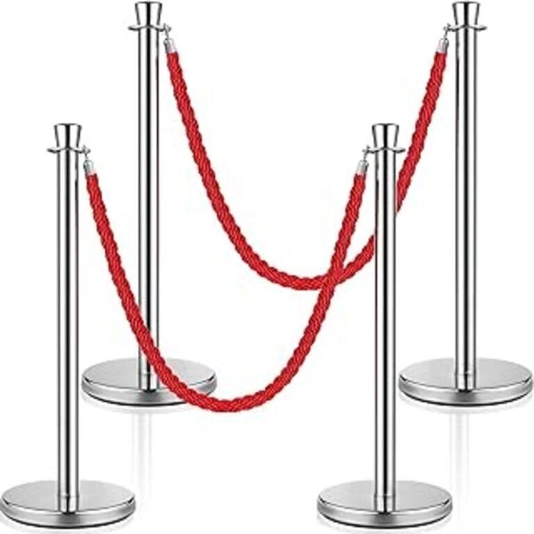 4 Pcs Silver Stainless Steel Stanchion Post With