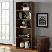 5-Shelf Bookcase w/ Adjustable Shelves  Walnut