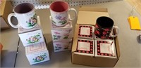 Set of 9 coffee mugs