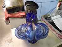 BLUE BLOWN GLASS HANGING LAMP