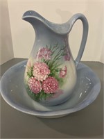 Floral water picture and wash basin 12x14