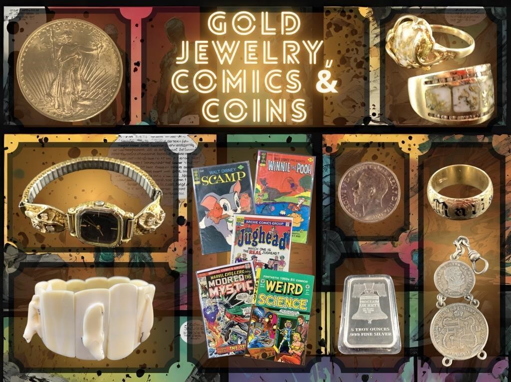 Gold Jewelry, Comics & Coins Auction, April 4th