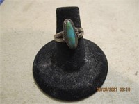 Native Turquiose Marked Sterling Ring (3.25g)