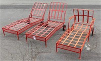 Deco Style Iron Chaise Lounges - Three